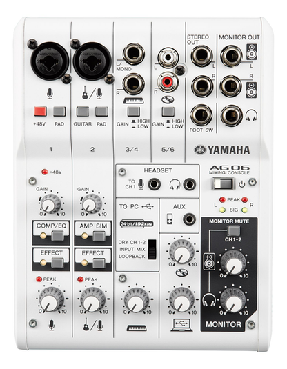 Yamaha AG06 6 channel Mixer and USB Audio Interface