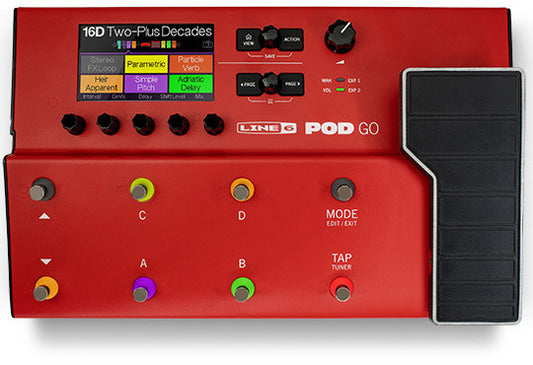 Line 6 POD Go Red limited edition Guitar Multi-effects Floor Processor