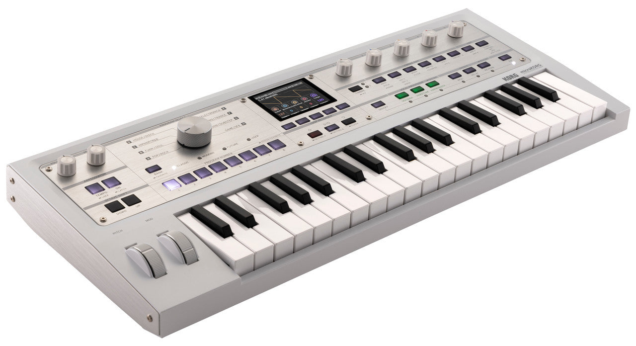 Korg microKORG 2 Advanced Synthesizer vocoder White with carry bag open box