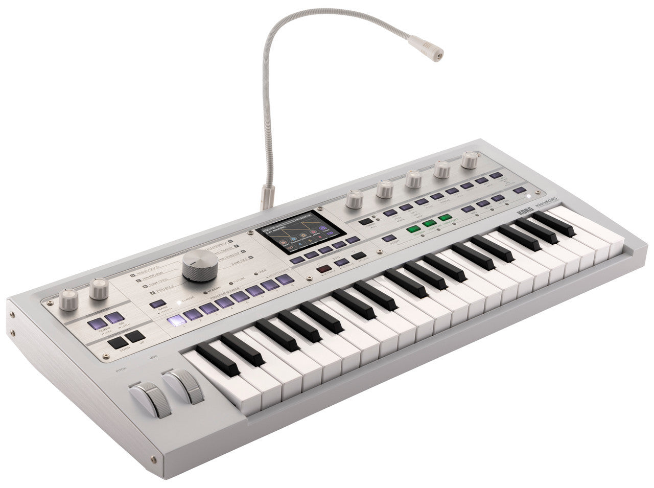 Korg microKORG 2 Advanced Synthesizer vocoder White with carry bag open box