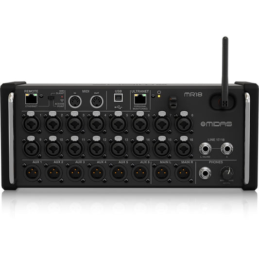 Midas MR18 18-Input Digital Mixer for iPad/Android Tablets with 16 MIDAS PRO Preamps