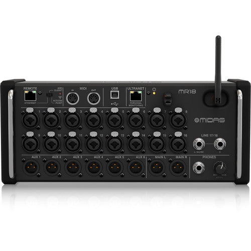 Midas MR18 18-Input Digital Mixer for iPad/Android Tablets with 16 MIDAS PRO Preamps