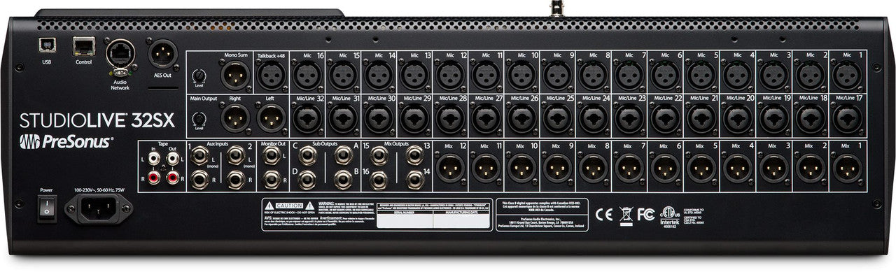 PreSonus StudioLive 32SX 32-channel digital mixer and USB audio interface